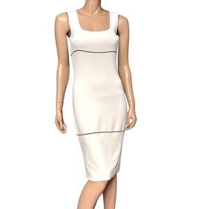 AnneClaire Knit Midi Sleeveless Dress Size Small Square Neck Made in Italy